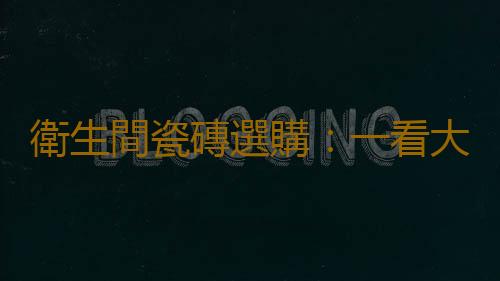 衛生間瓷磚選購：一看大小，二看花色，三看質量